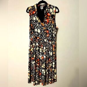 Ann Klein floral pattern sleeveless dress size 16